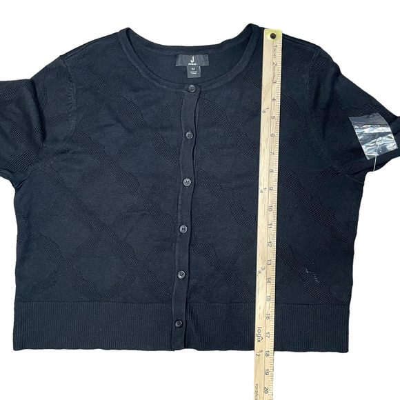 Jason Wu Jacquard‎ Cropped Knit Cardigan Sweater Classic Black Women's M Capsule - Picture 12 of 12